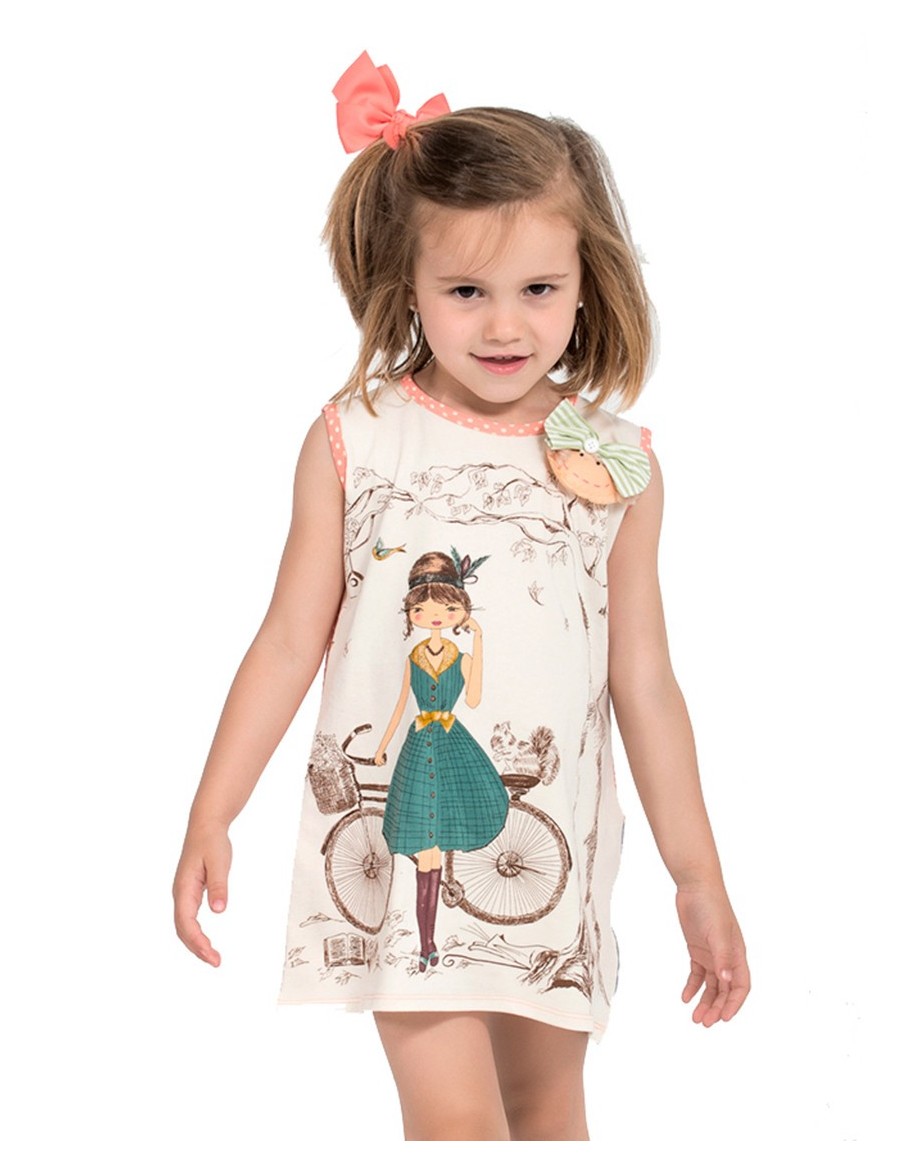 Vestido original de niña con dibujo pintado a mano de los años 20 Belle Époque