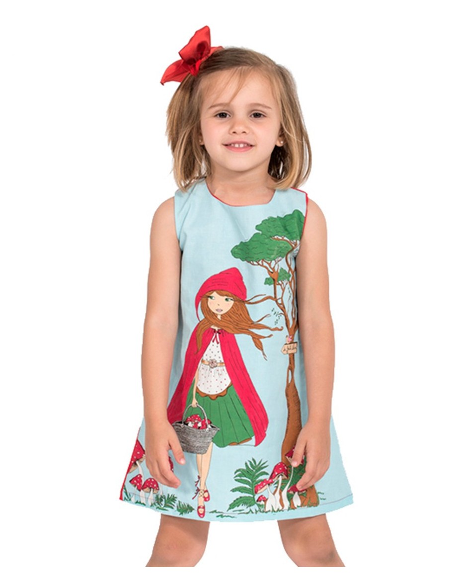Vestido original de niña con dibujo de Caperucita | Caperucita