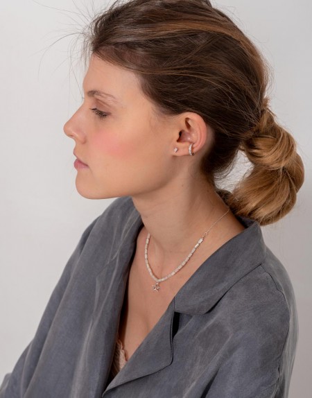Pendiente earcuff circonita plus vista lateral