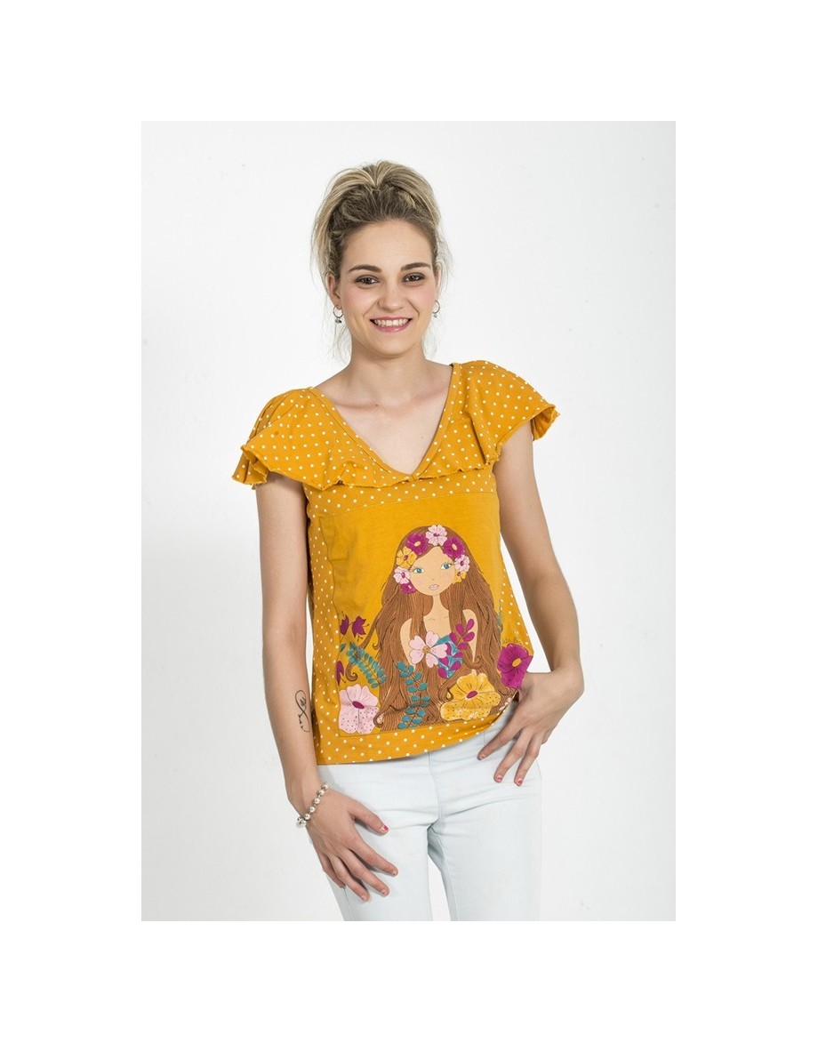 camiseta-original-mostaza-ilustracion-floral-la-flor-de-la-canela