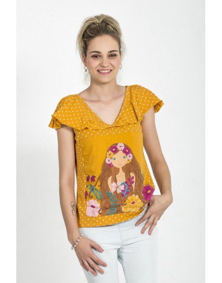 camiseta-original-mostaza-ilustracion-floral-la-flor-de-la-canela