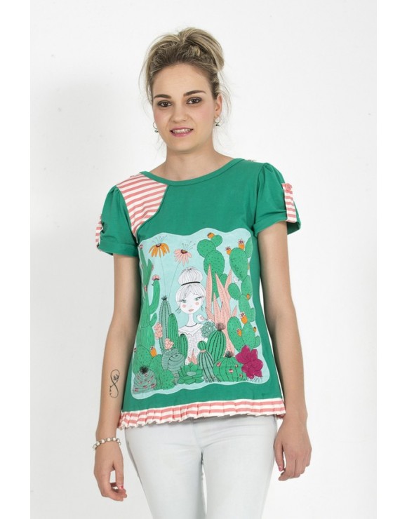 camiseta-originial-dibujo-cactus-magical-verde