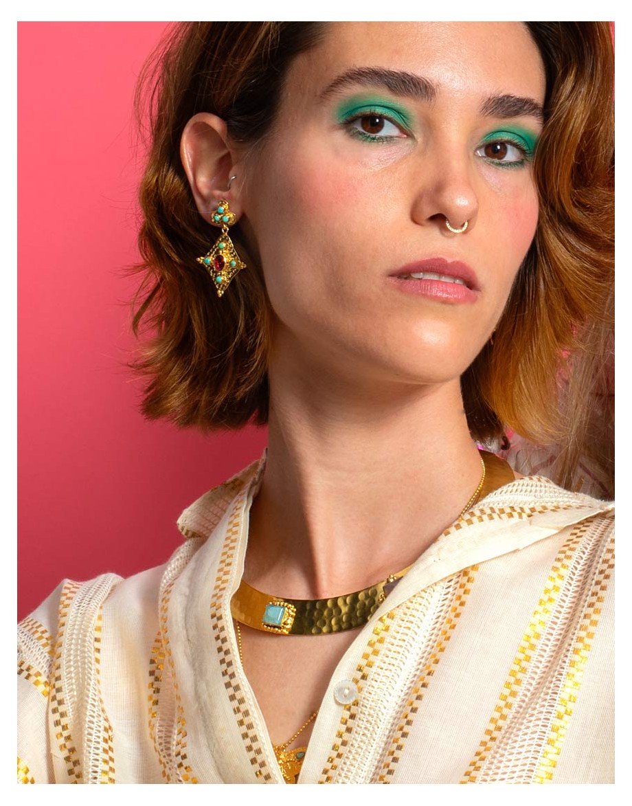 Collar gargantilla rígida Nefertiti oro