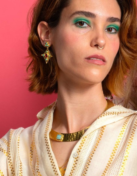 Collar gargantilla rígida Nefertiti oro