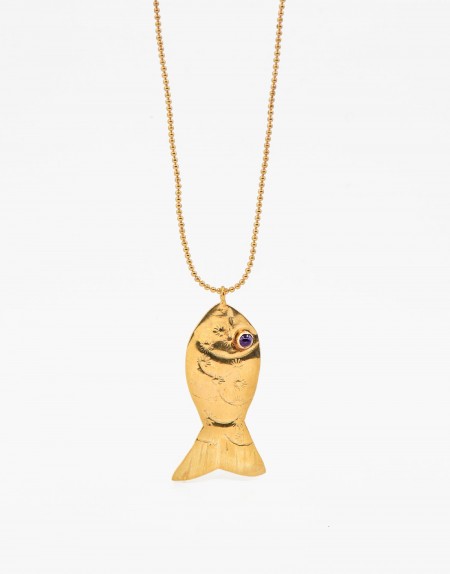 Collar pez labrado dorado