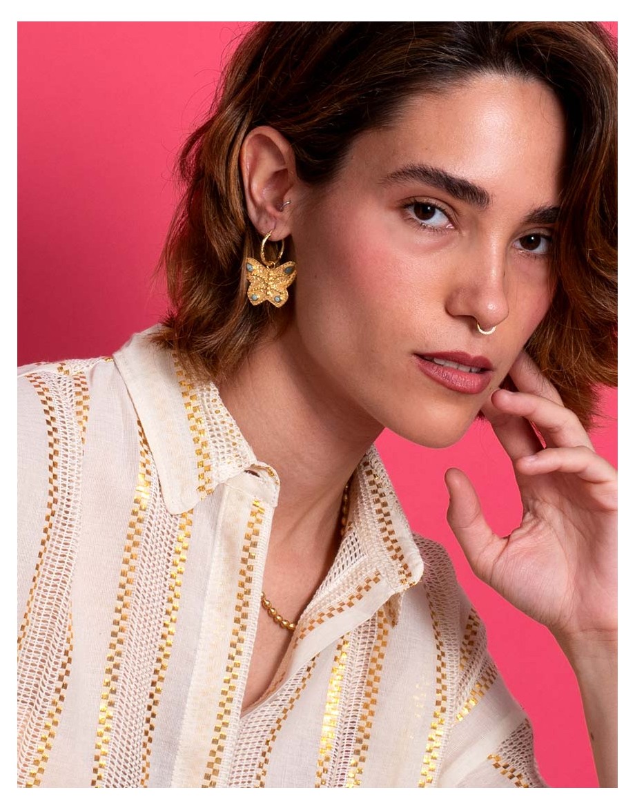 Pendientes aro mariposa