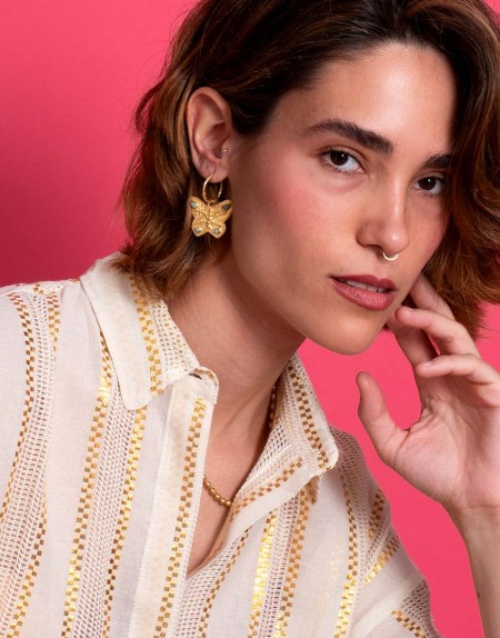 Pendientes aro mariposa