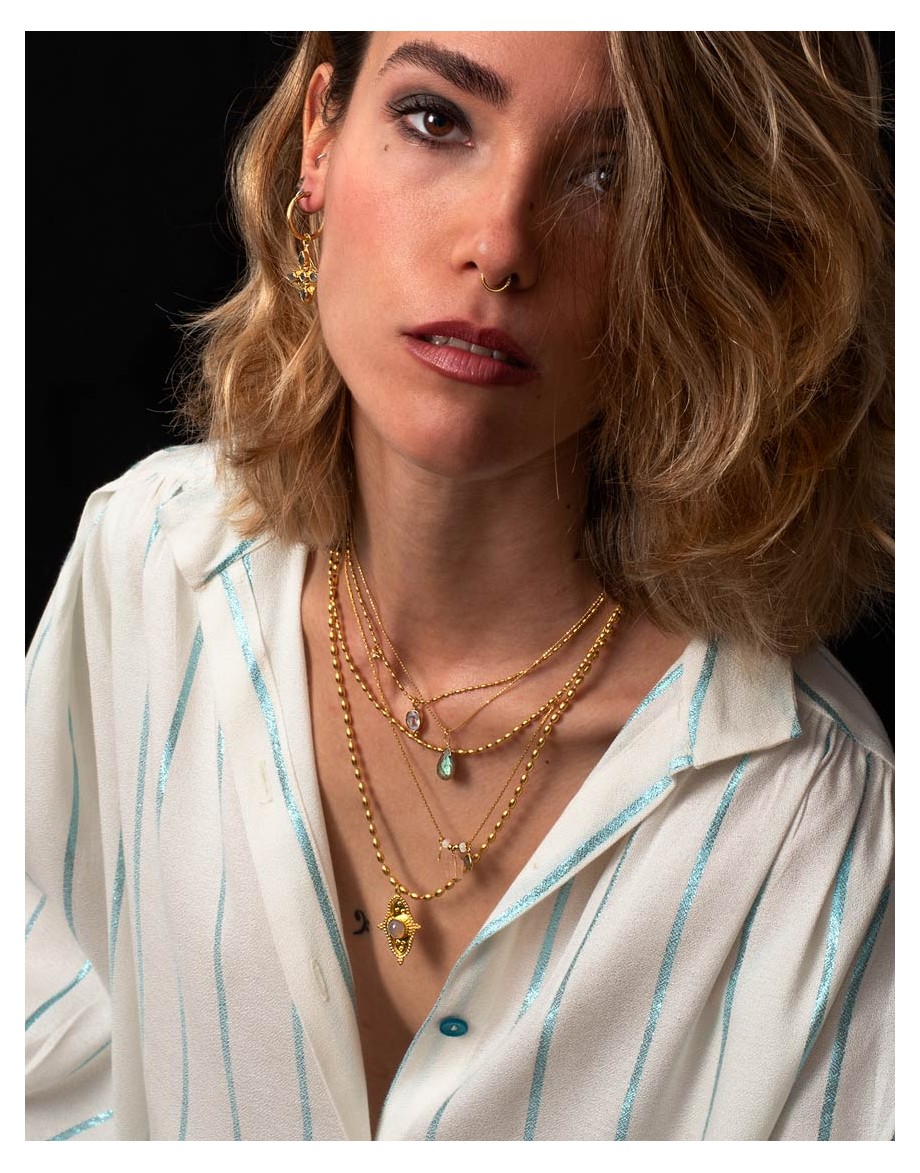 Collar Moon Stone oro