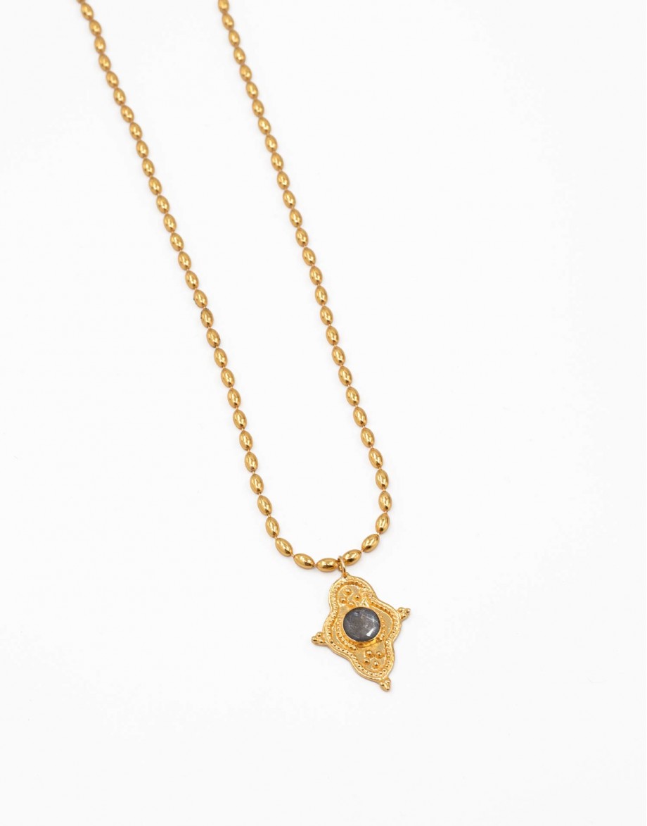 Collar Labradorite Stone oro