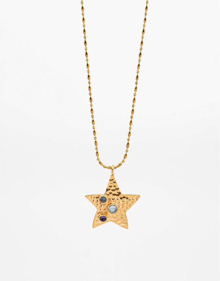 Collar estrella artesanal con minerales