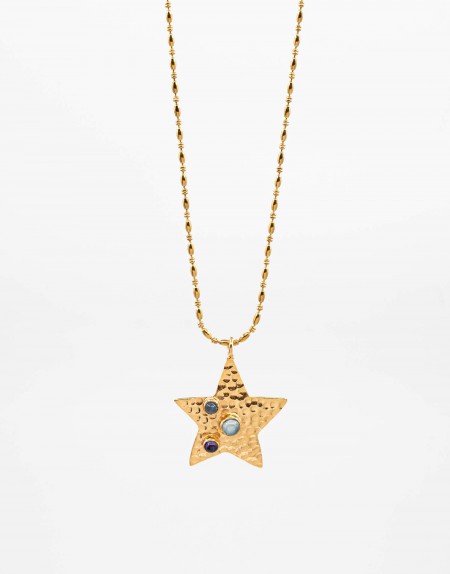 Collar estrella artesanal con minerales