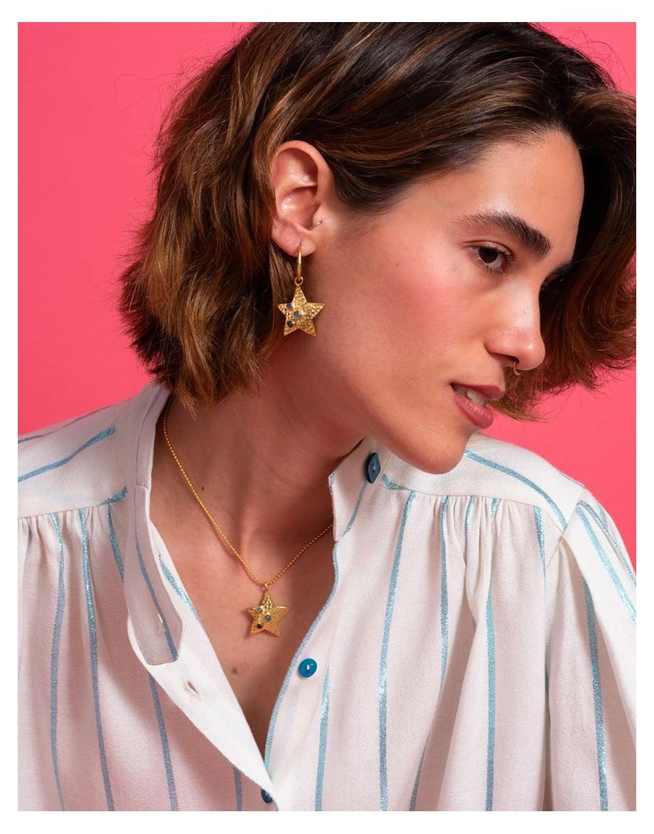 Collar estrella artesanal con minerales