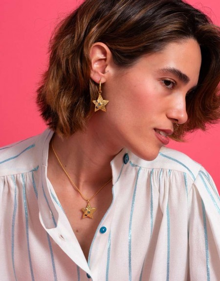 Collar estrella artesanal con minerales