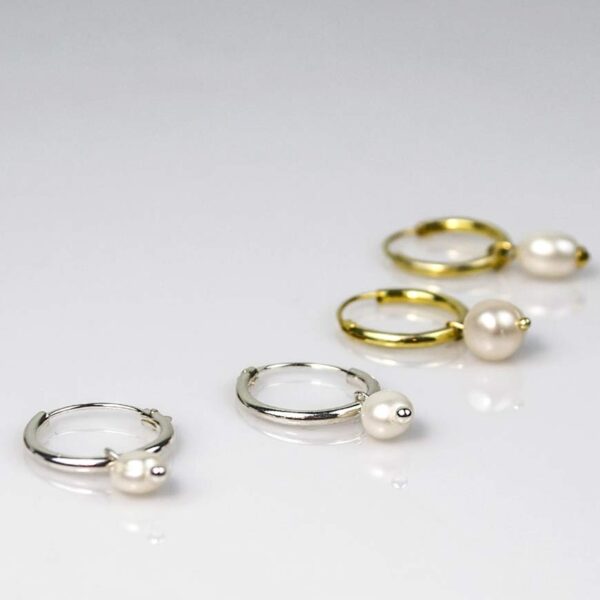 Pendientes aro perlas