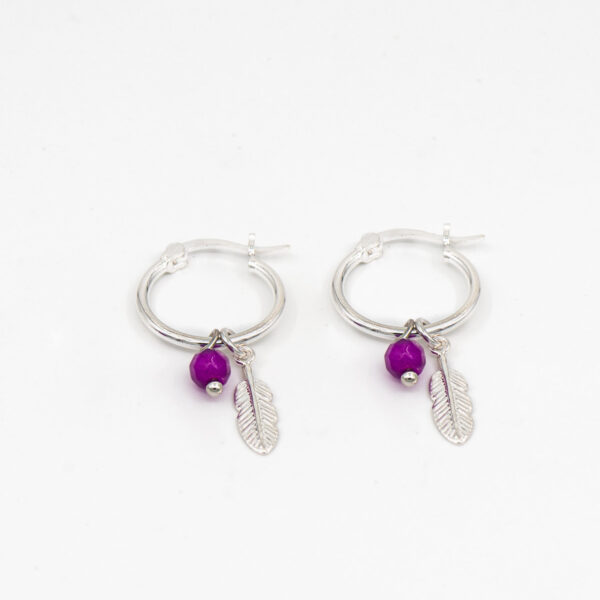 Pendientes Aro Pluma Plata