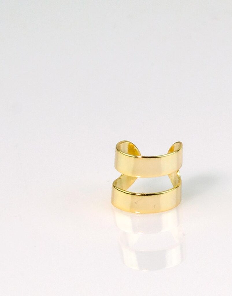 Pendiente earcuff doble aro oro