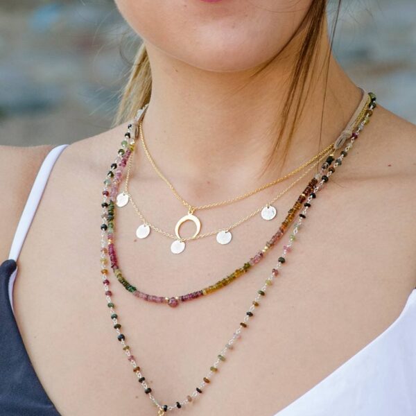 Collar círculos oro y plata