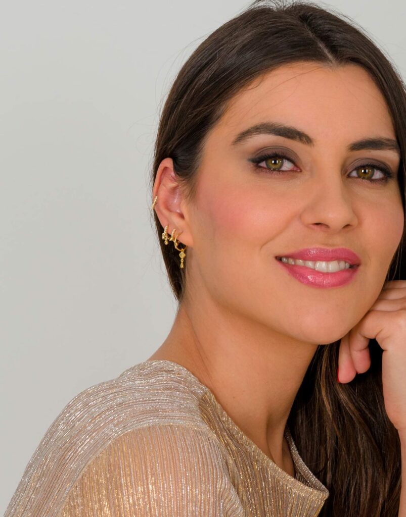 Pendiente piercing de aro tres pinchos modelo