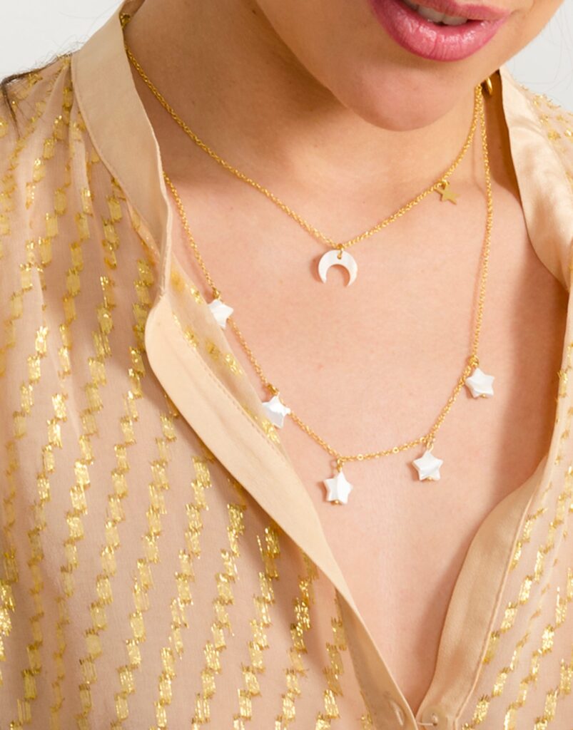 Collar Constelación nácar modelo combinación