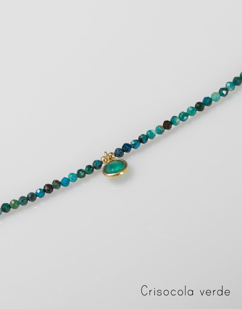 Collar Lia mineral oro crisocola