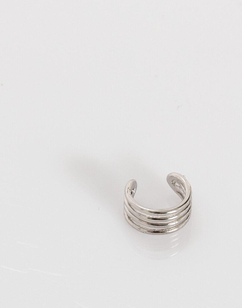 Pendiente earcuff 4 aros plata detalle
