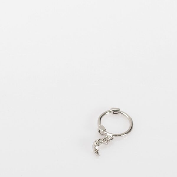 Pendientes piercing aro liso luna colgante