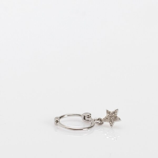 Pendientes piercing aro liso estrella colgante