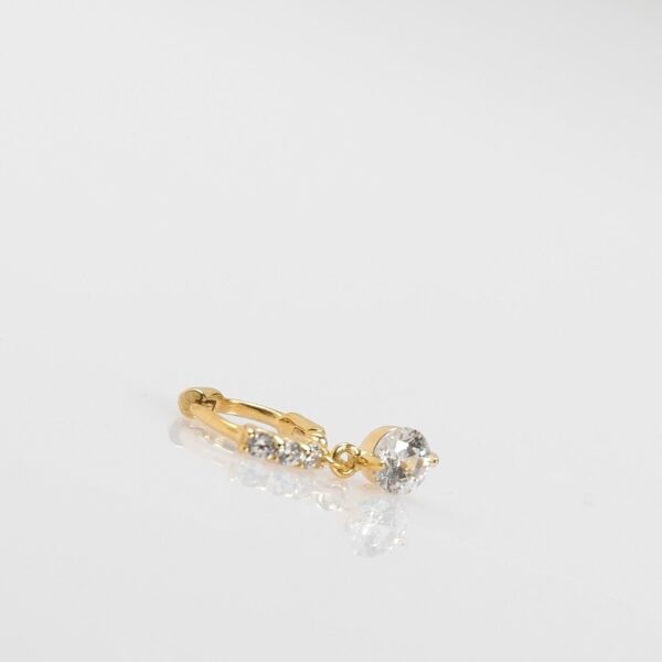 Pendientes piercing Mini colgante circonita oro