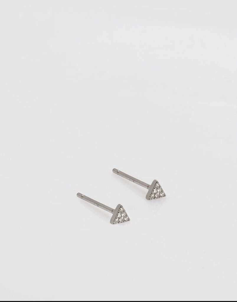 Pendientes Petites triángulo circonitas plata