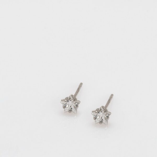 Pendientes Petites diamante -estrella plata