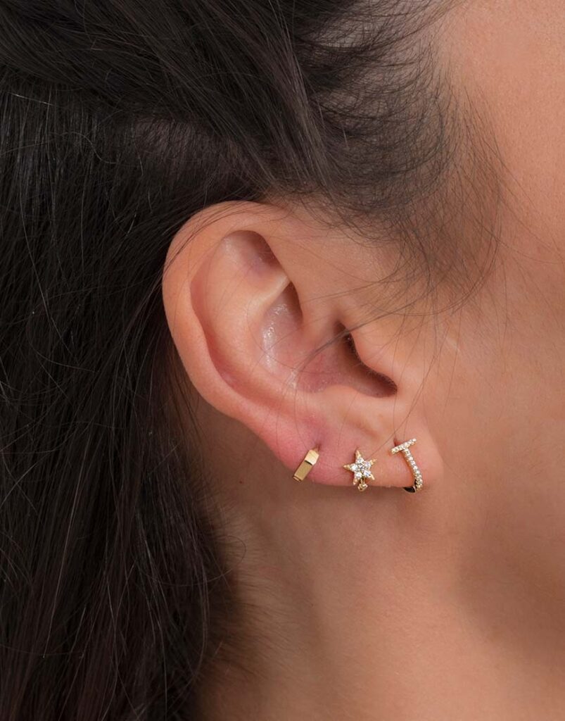 Pendiente piercing Mini estrella detalle