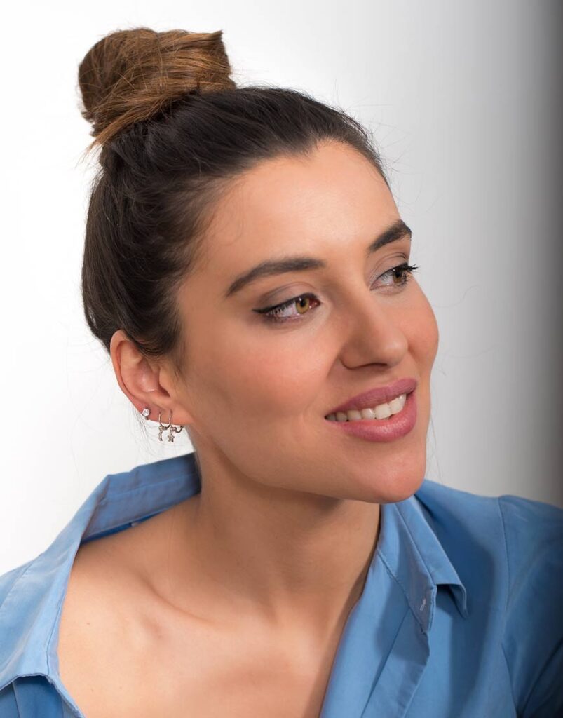 Pendientes piercing aro liso estrella colgante modelo