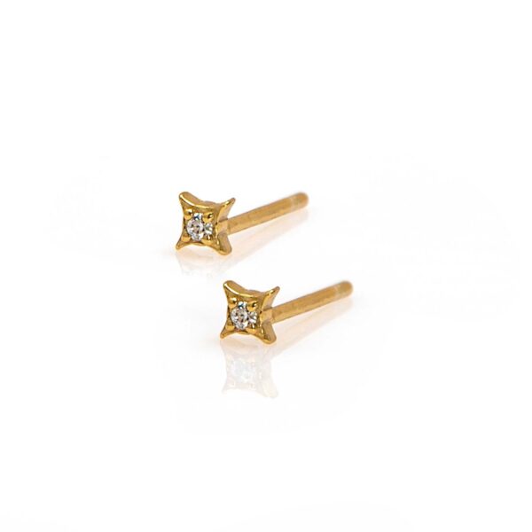 Pendientes Petites étnico circonita oro