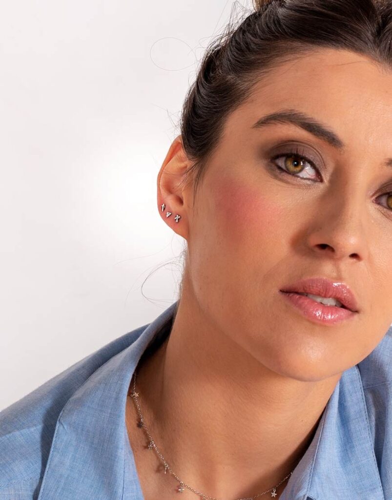 Pendientes Petites triángulo circonitas modelo