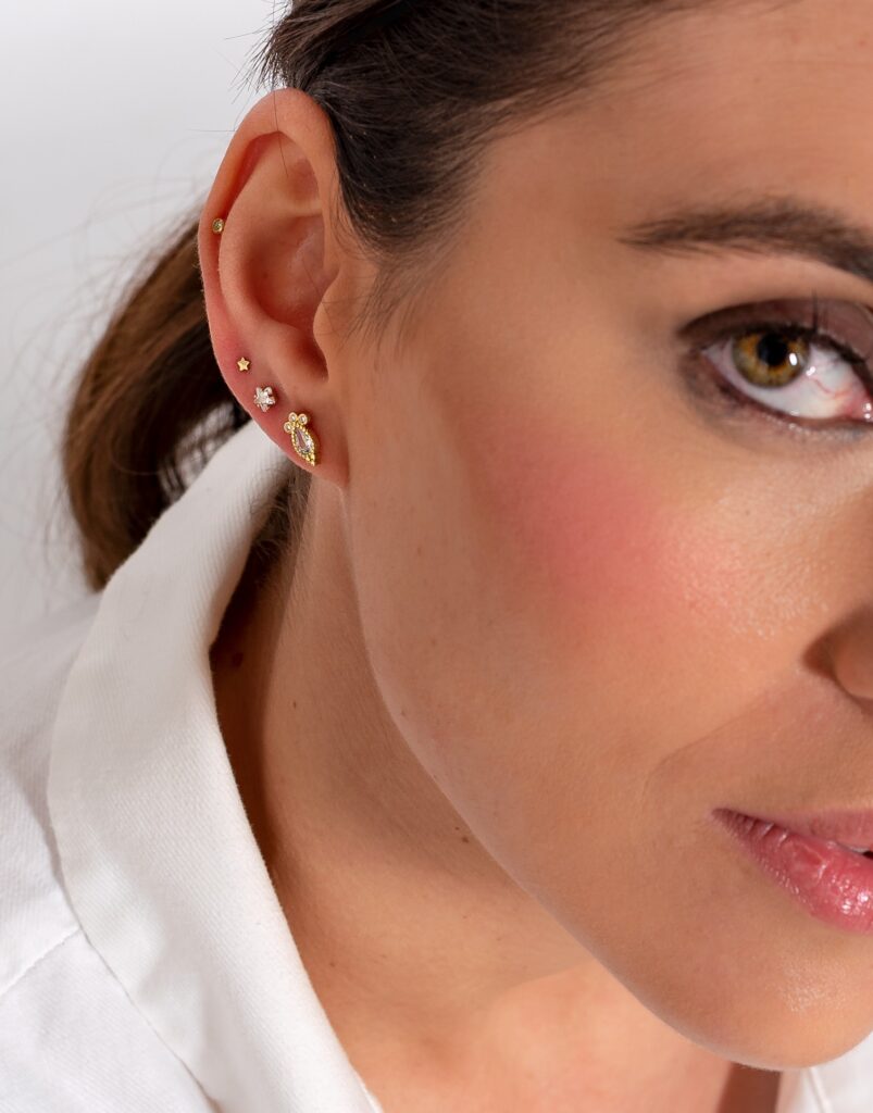 Pendientes Petites diamante -estrella detalle