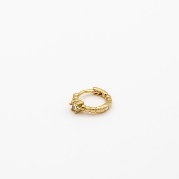 Pendiente piercing bolitas con circonita