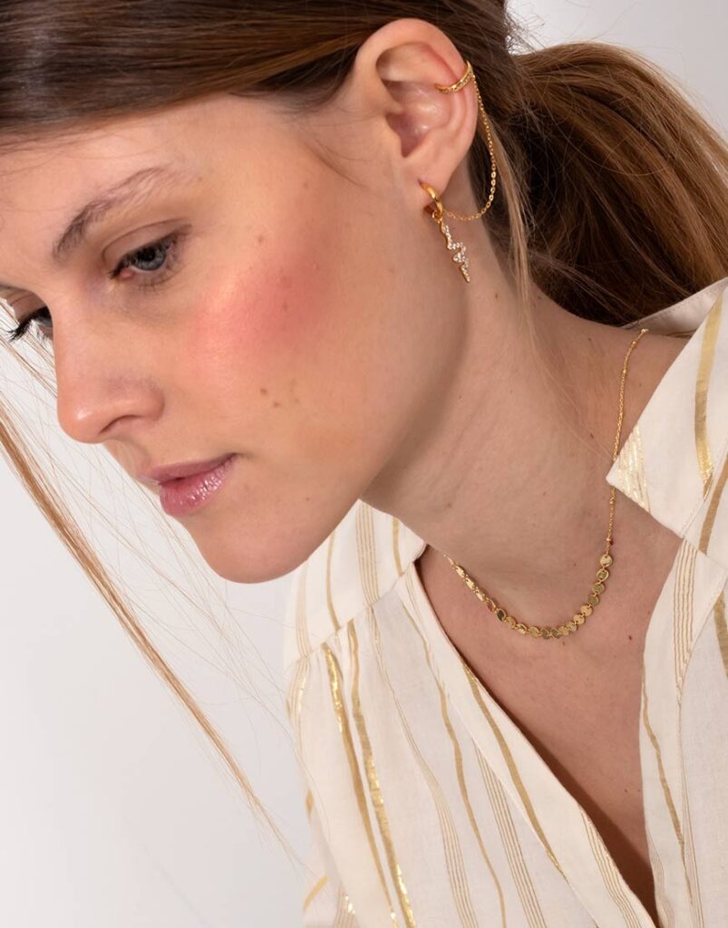 Pendiente Earcuff serpiente cadena