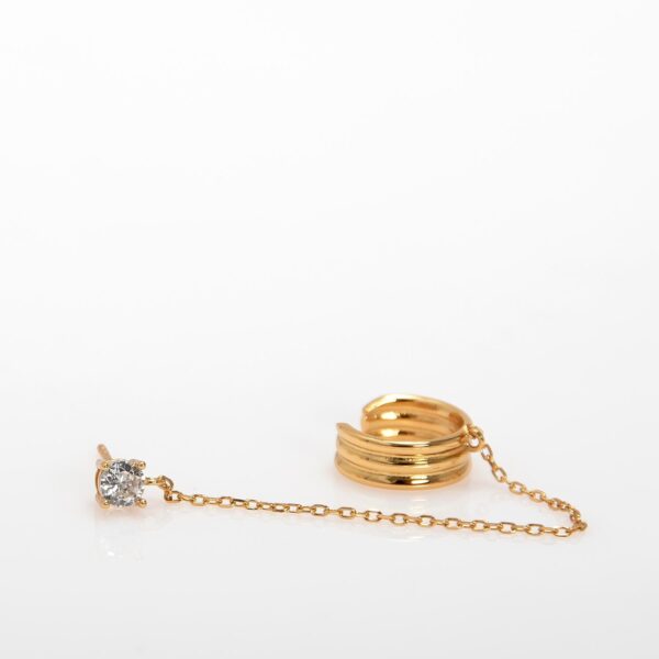 Pendiente Earcuff cadena y diamante