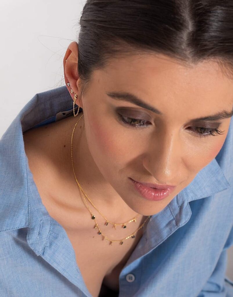 Pendiente diamante trébol