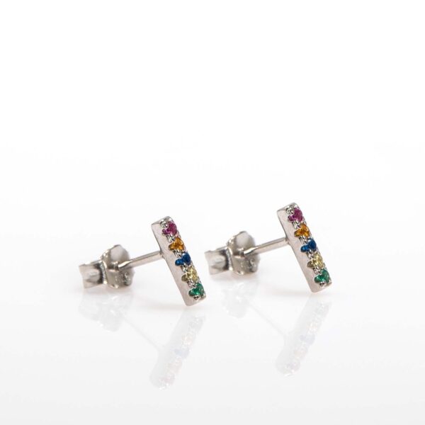 Pendiente Petite palo + arcoiris