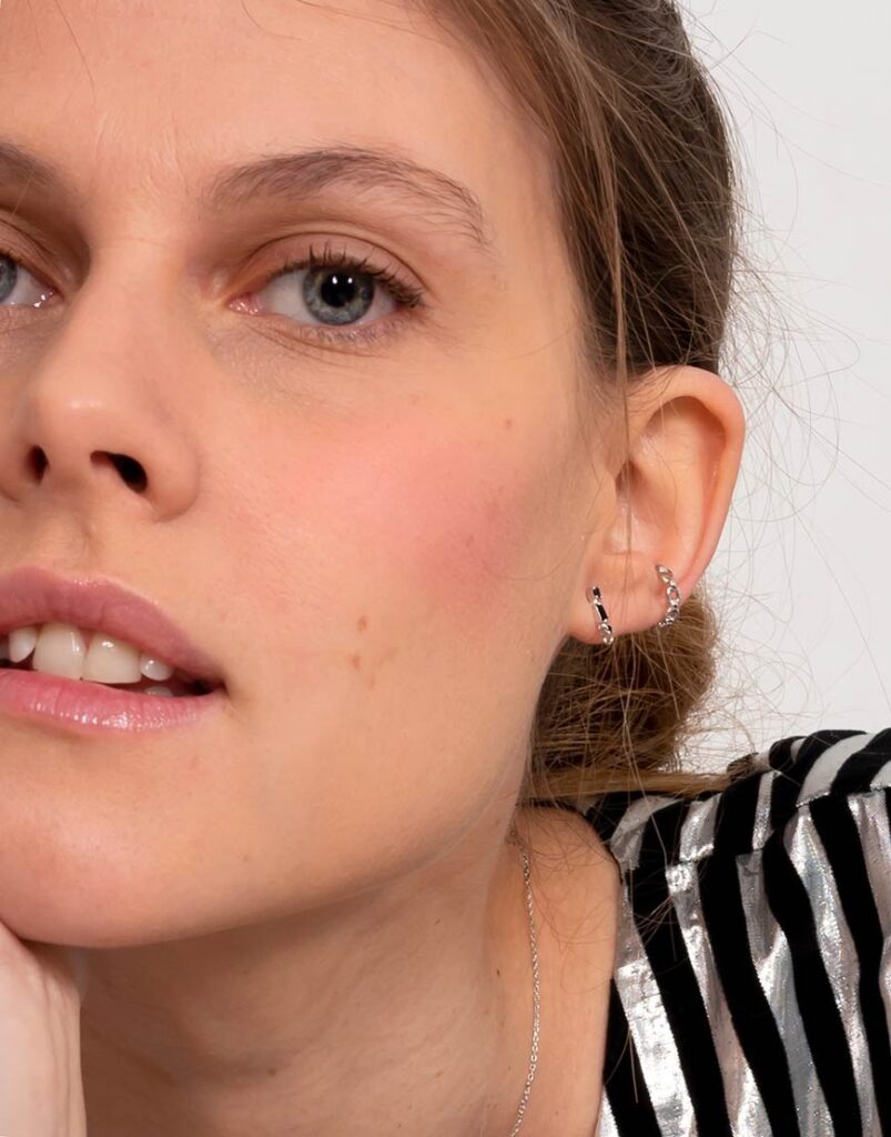 Pendiente alargado circonita negra