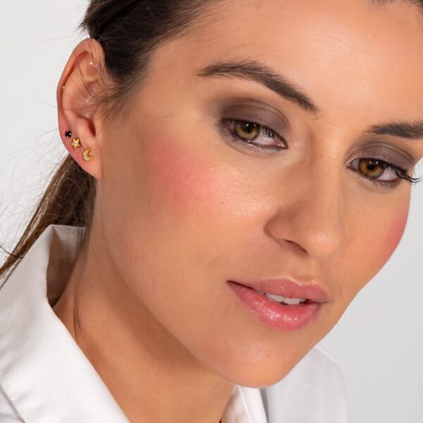 Pendiente chispa diamante negro