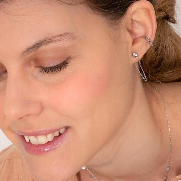 Pendiente Cadena circonita chatón