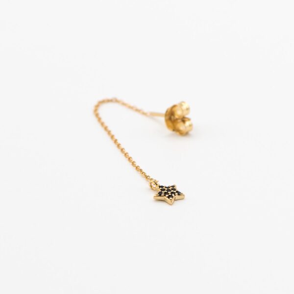 Pendiente de cadena Star circonita negra