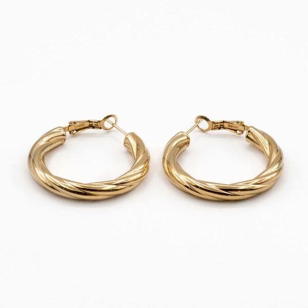 Pendientes acero aros cordón grandes