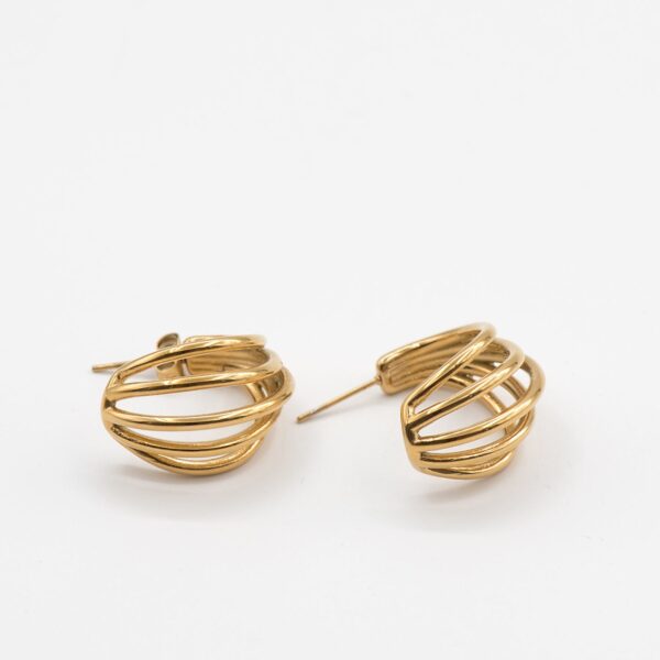 Pendientes acero aro cesta producto