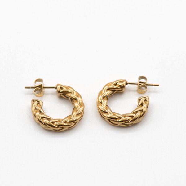 Pendientes acero aros trenzados