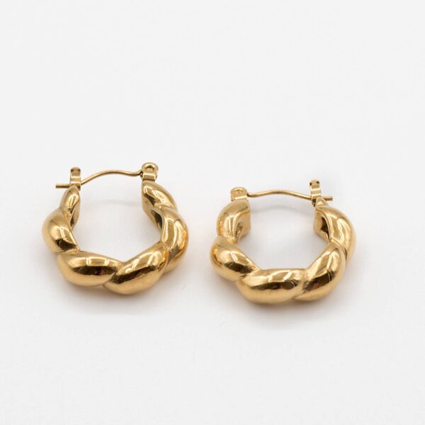 Pendientes aro ovalados cordón