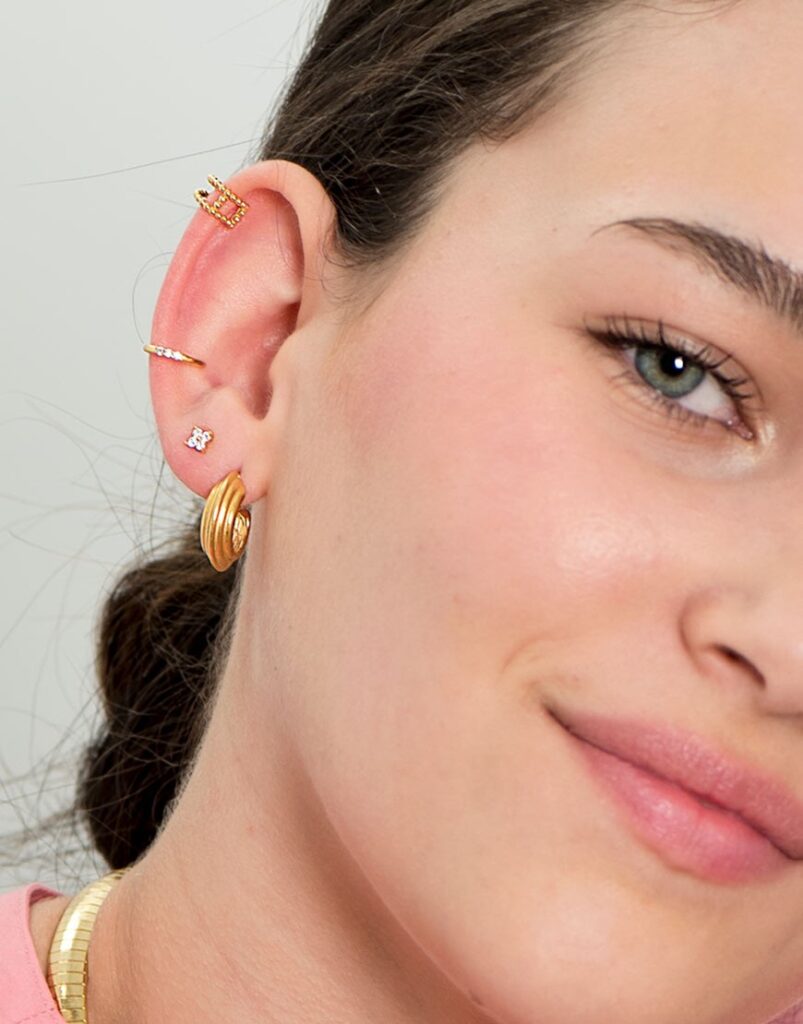 Pendientes aro gallonado detalle