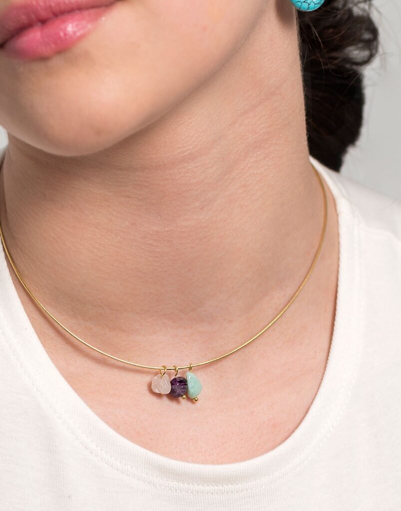 Collar tres minerales detalle